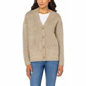 Well Worn Grandpa Sweater Women's Beige Cardigan